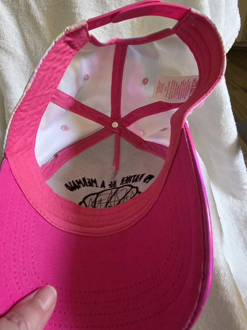 I'd Rather Be a Mermaid Pastel Tie-Dye Cap with Pink Iridescent Bill - Picture 4 of 4